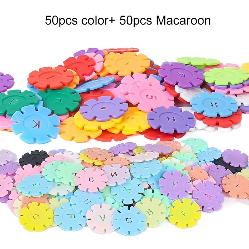 60~200 шт. Снежинка Строительные Блоки Игрушки Дети DIY Конструктор Детский Сад Игра Сборка Образовательная Игрушка для Детей Подарок TMZ