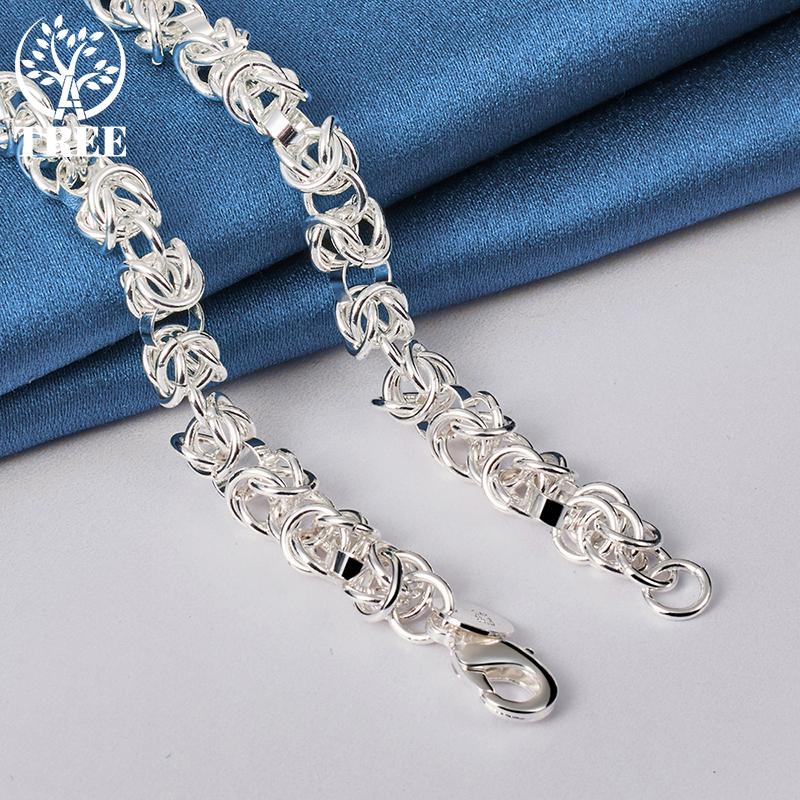 Ювелирные изделия из стерлингового серебра 925 пробы, 7 мм, 20 дюймов, ожерелья-цепочки