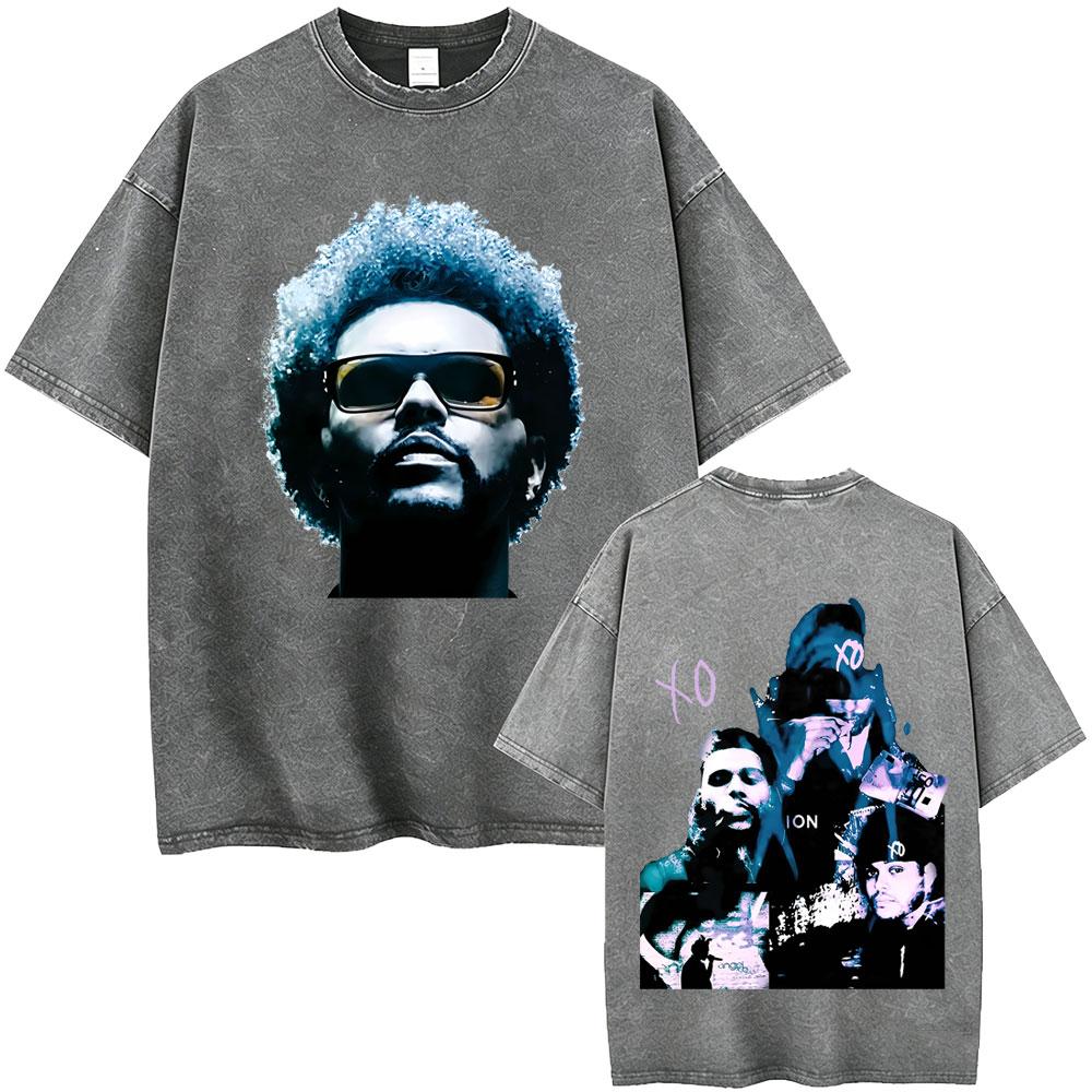 Стирка Винтажная Футболка Рэпер Playboi Carti с The Weeknd After Hours Til Dawn Тур 2026 Мужская Мода Хип-Хоп Оверсайз Футболка