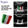 For Fiat 500 500C Abarth 595 595C 695 695C 2016-    2024 Real Dry Carbon Fiber Car Steering Wheel Center Sticker