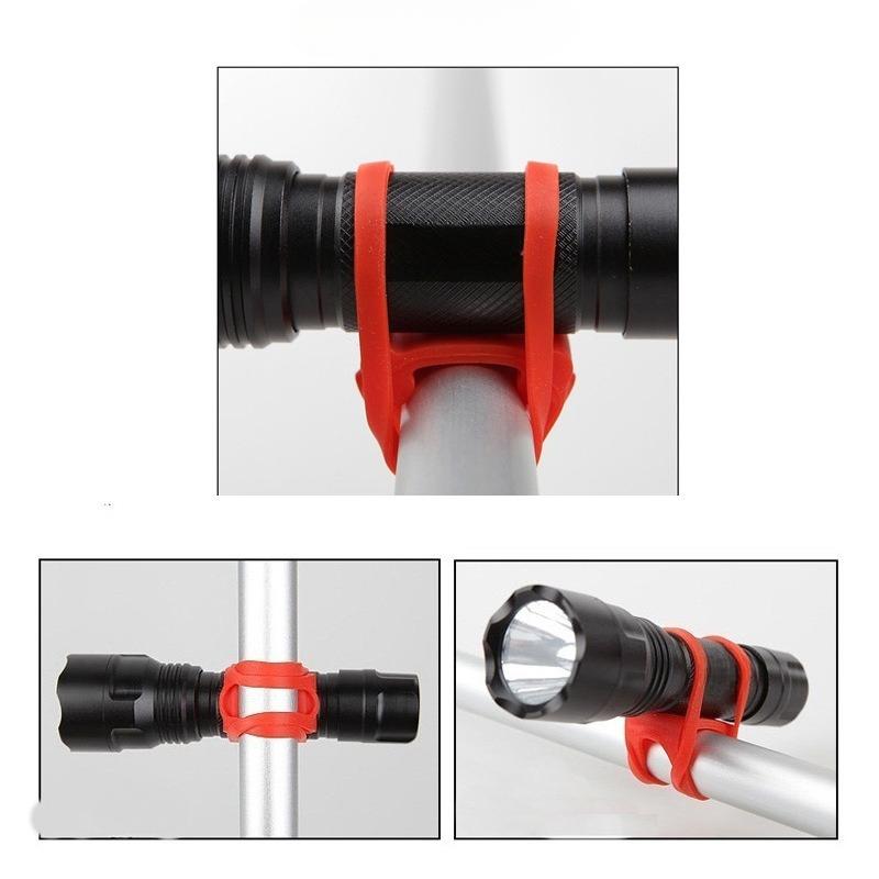 Mountain Road Bike Torch Silicone Strap Phone Flashlight Bands Elastic Bandage Bicycle Light Mount Holder Bike Accessories 7