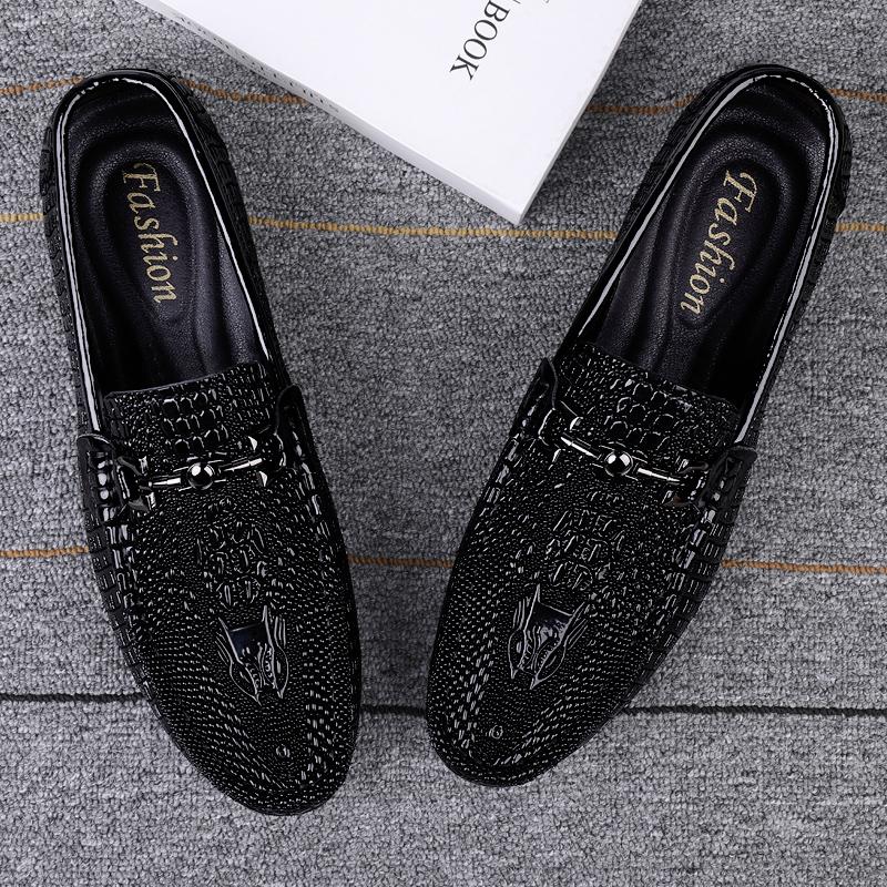 Luxury Brand Crocodile Pattern Mens Loafers Sequins Mocassins High Quality Men Casual Shoes Genuine Leather Designers Men Shoes