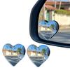 2Pcs Heart Shaped Blind Spot Mirrors for Cars Anti-breaking Convex Rearview Mirror Wide Angle Convex Mirror Stick-On Side Mirror for Enhanced Safety