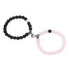 1 Pair Couple Bracelets Alloy Glass Beads Connection Heart Matching Beaded Bracelet