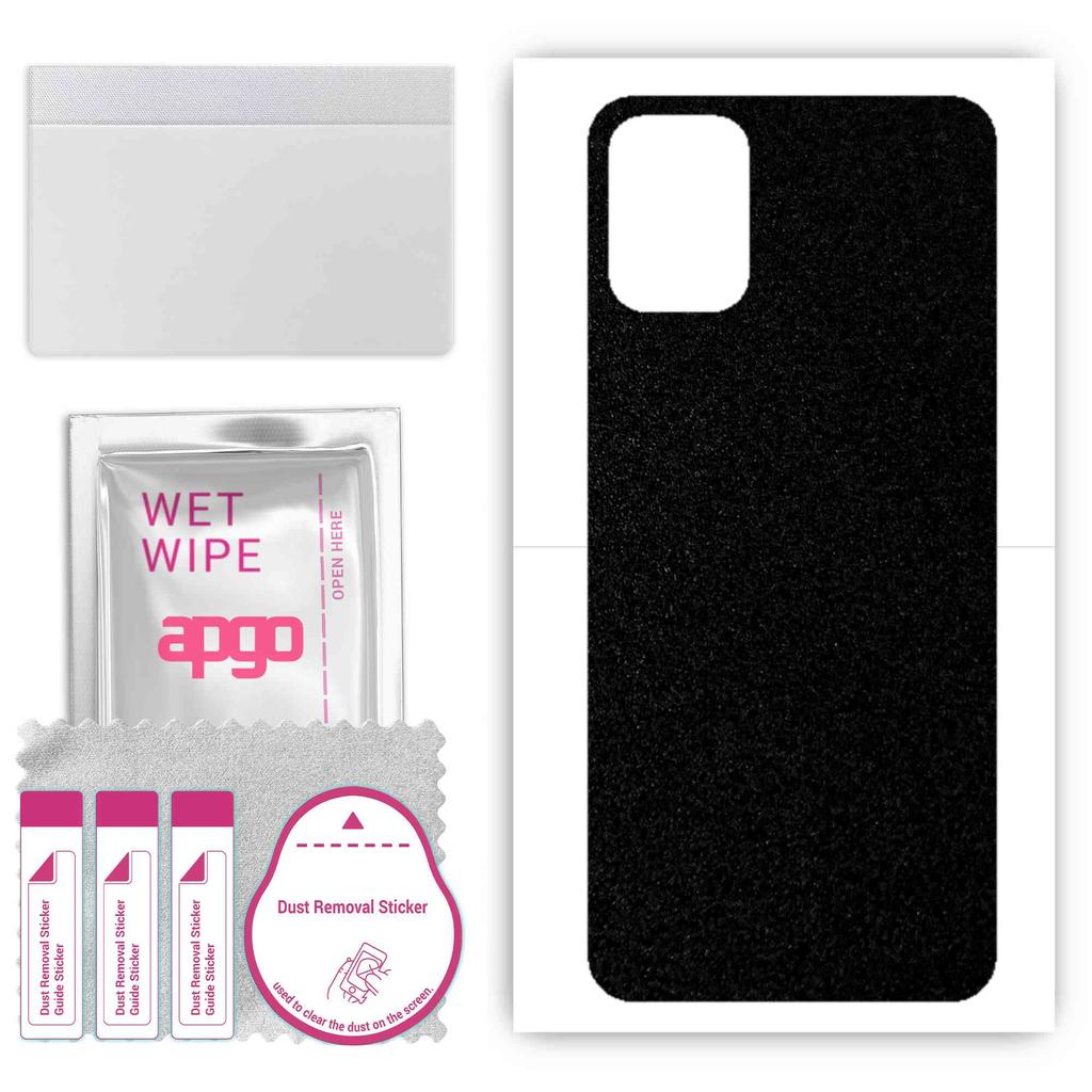 apgo Protective Skin Sticker for the back compatible with Motorola Moto G9 Plus, Wrap Film, Foil, Vinyl - Pattern Matte Black