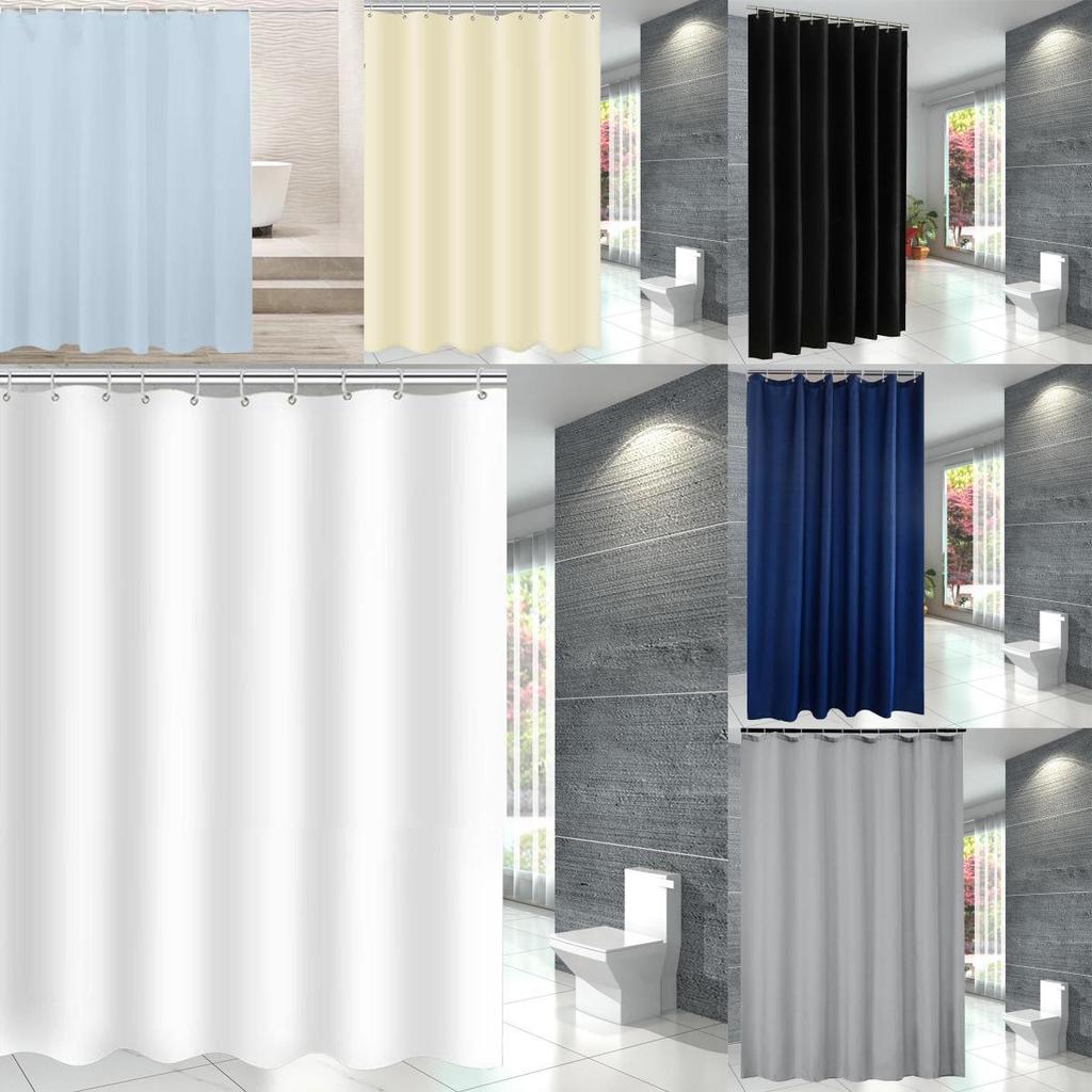 Цвет Однотонный Водонепроницаемый Полиэстер Набор Крючков для Шторы для Душа Для Декора Ванной Комнаты