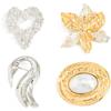 Salircon 4 Styles Trendy Exquisite Hollow Love Heart Suit Brooch Women Elegant Irregular Metal Flower Swan Pin Jewelry Accessory