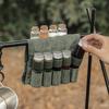 Сумка для специй с 9 баночками для специй, холщовая сумка для хранения приправ, органайзер, набор контейнеров для приправ для кемпинга, барбекю, пикника на открытом воздухе