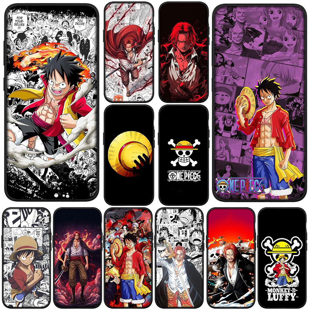 for Samsung Galaxy S25 S24 S23 Fe Ultra Plus S7 Edge A05 A06 A16 A55 A15 A35 Casing Phone Case Shanks Red Hair One Pieces Luffy