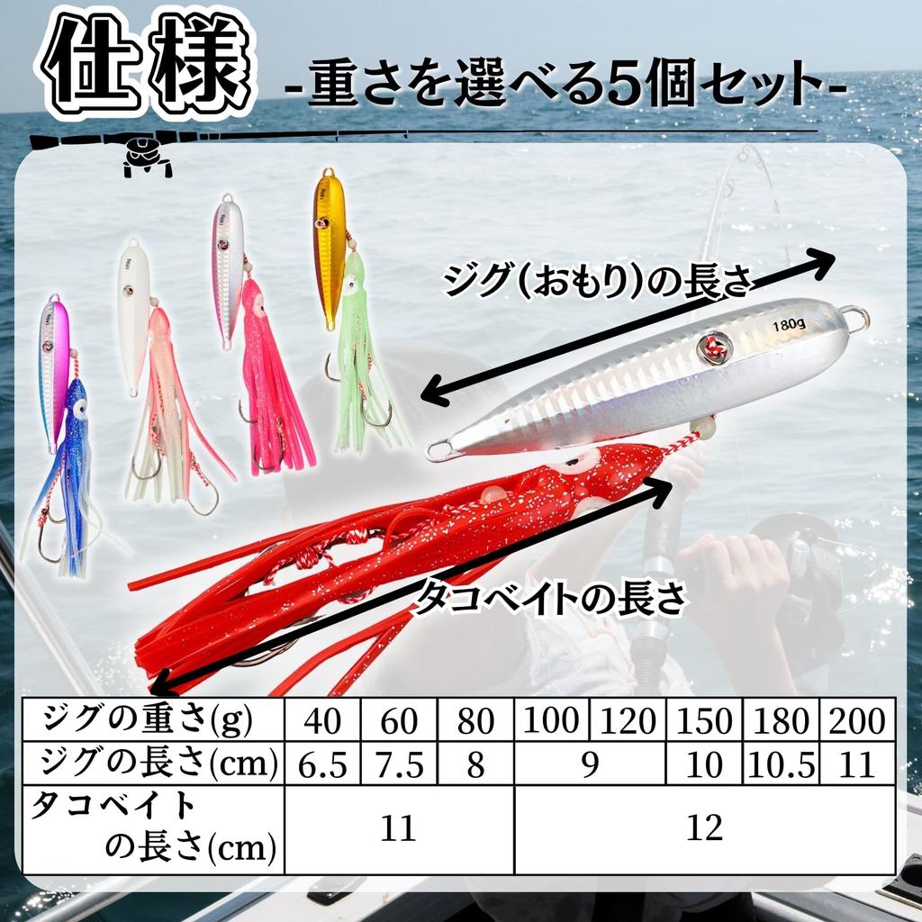 Inku Octopus Bait Set of Blue Root Fluorescent 5 Colors [cocoriko] Приманка, 5, Снасти, Рыбалка, Рыба, Рыба, (200г, набор)