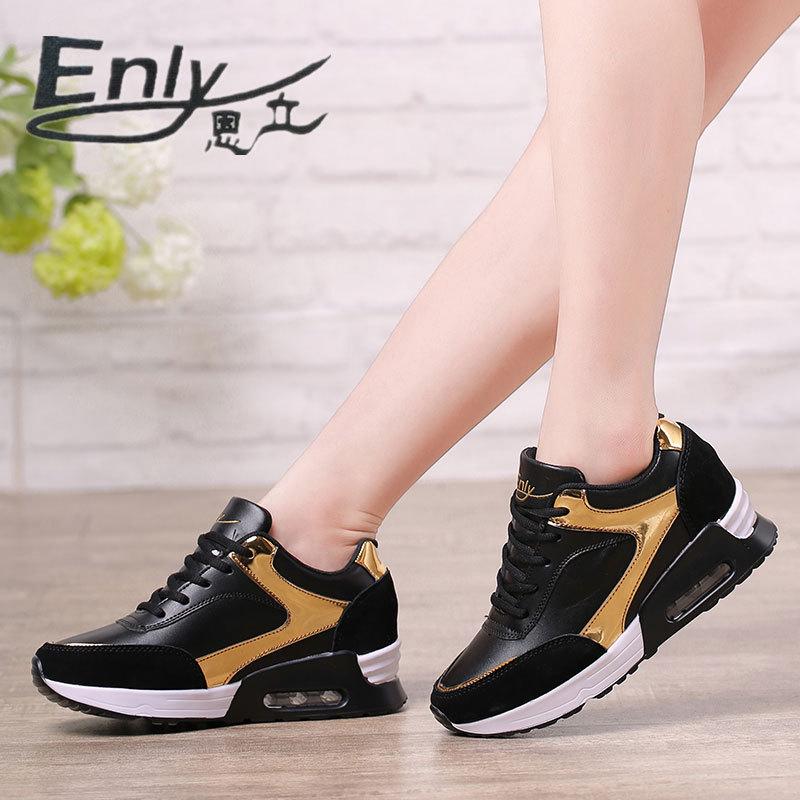 New 2025 height-increasing women's shoes Korean version lace-up air cushion running shoes women's sports shoes women's shoes