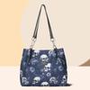 Vintage Gothic Waterproof Oxford Shoulder Bag Aesthetic Skull Print Purses Women Handbag Large Capacity Messenger Totes