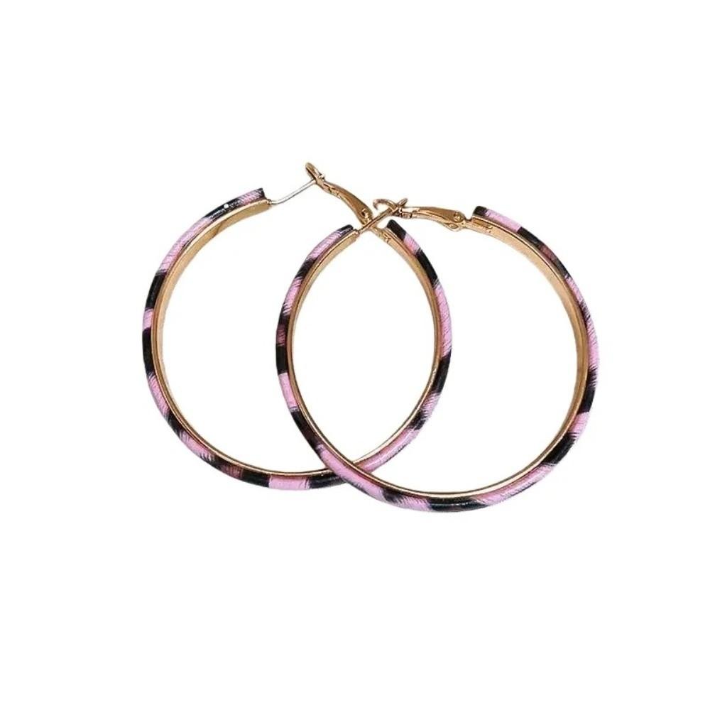 50mm Hoop Earrings Leopard Print Round Hoop Earrings Personality Fashion Hoop Earrings For Women