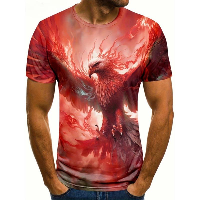 Модная мужская футболка с рисунком дракона, 3D-принт, Harajuku Street, короткий рукав, O-образный вырез, футболки, свободные футболки, повседневные топы