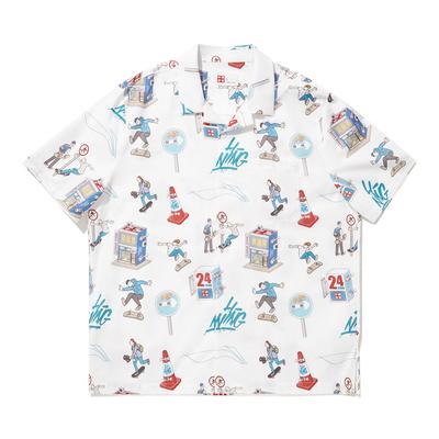 Li Ning X Коллаборация с Филом Хакеттом Серия скейтбордов Свободная Удобная Повседневная Футболка с коротким рукавом Мужские футболки Стандартный-Белый ASHU035-2
