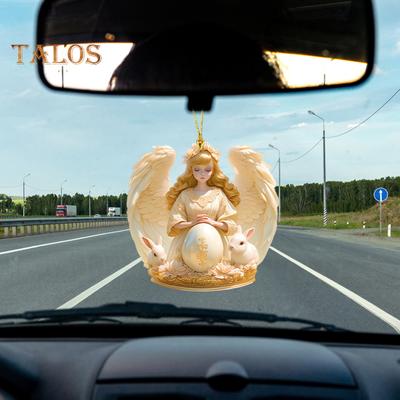 Подвеска Angel Bunny для автомобиля, 2D, плоский акриловый подвесной аксессуар для зеркала заднего вида автомобиля, окон, сумок, ключей