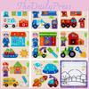 2 Детский Развивающий Пазл с Персонажами и Доска для Рисования для Координации Рук и Глаз