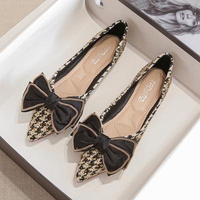 Женские повседневные балетки на плоской подошве с острым носком и закрытым носком, туфли на плоской подошве с бантом для женщин, удобные рабочие туфли на плоской подошве, нарядные туфли на плоской подошве для свадебной вечеринки