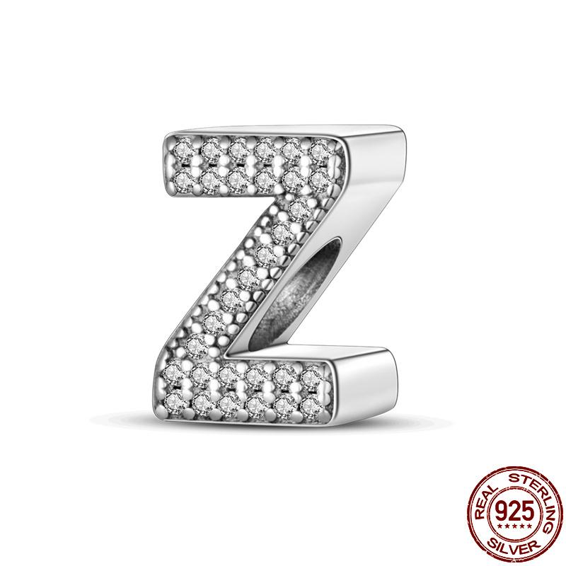 Silver 925 Charms Original Fit Original Bracele Silver Classic 26 Letters Beads Diy Charm For Women Jewelry