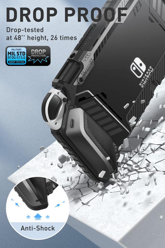 Чехол для Nintendo Switch OLED 2021 Organic EL Model Ударопрочный TPU Grip Защитный чехол с возможностью стыковки Эргономичный интегрированный удобный для захвата контроллер