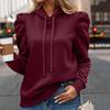 Fall Spring Women Hoodie Loose Solid Color Patch Pocket Long Sleeves Piled Sleeves Thick Warm Pullover Casual Daily Wear Top