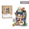 City Mini Street View Snack Bar Barbecue Shop Model Building Blocks DIY Gourmet Shop Streets Bricks Toys for Children Adult