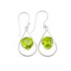 925 Sterling Silver Peridot Gemstone Handcrafted Jewelry Earrings 1.50"For Women EE-38-1