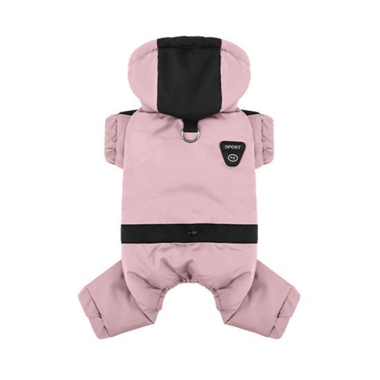 Зимнее пальто для собаки с капюшоном, застежка на пуговицах, куртка для щенка, теплая, ветрозащитная, толстовка с капюшоном для собак