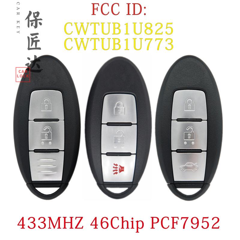 BaoJiangDd Автомобильный ключ Подходит для Nissan Juke Micra Cube Leaf Versa Armada CWTWB1U825 Умный Пульт Дистанционного Управления 433,92 МГц ID46 TWB1G662