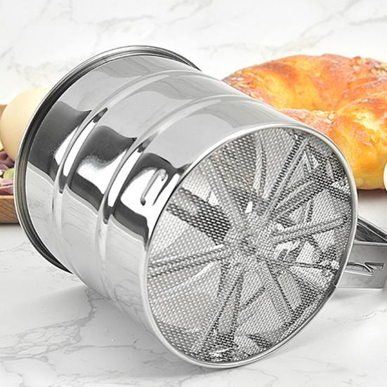 Ручное сито для муки из нержавеющей стали, простое в использовании, быстрое, удобное, антикоррозийное, креативное сито для муки для выпечки