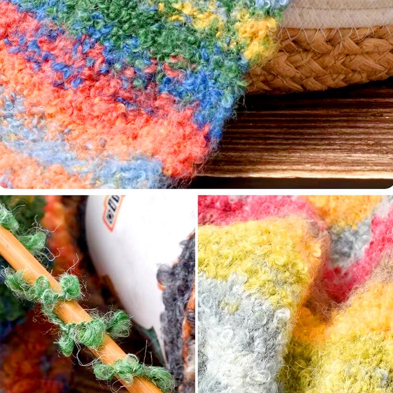 1 шт шерстяная нить модный вязаный шарф теплый цвет ручная работа градиент масляная живопись ретро стиль пряжа клубок