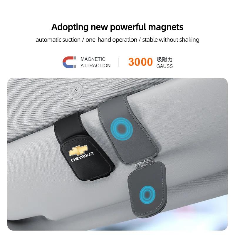 AABJU1 Car Leather Glasses Clip Sun Visor Ticket Card Storage Clamp For Chevrolet Cruze Malibu Colorado Suburban Equinox Blazer Trax