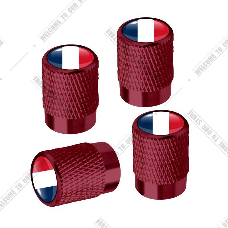 cqdjvy1 Car CNC Aluminum Germany Italy France Tricolor Flag Emblem For Citroen Peugeot Fiat Kia 4pcs Tire Valve Air Port Stem Cover Caps