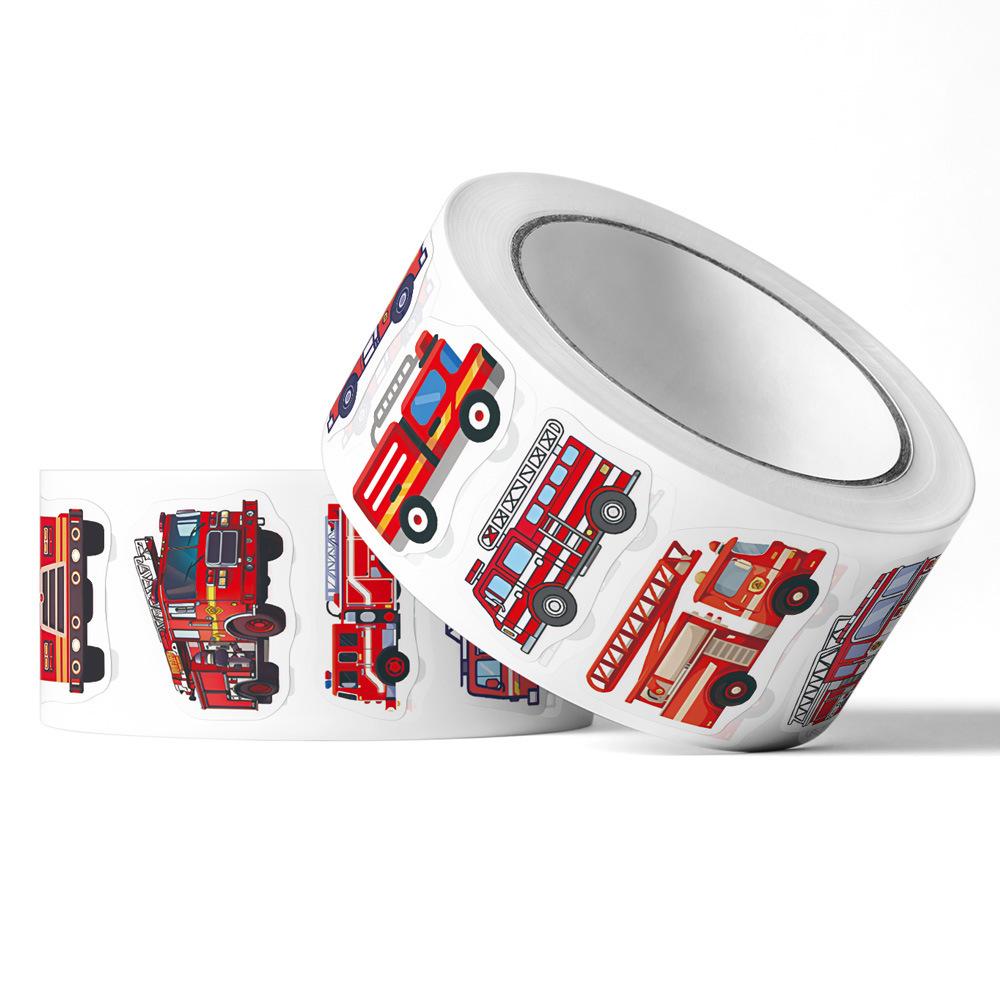 500 шт. Наклейки в рулоне «Пожарная машина» Граффити Мультяшное искусство Подарок Скрапбукинг Гостиная Телефон Сообщество Скейтборд Ностальгия Наклейка