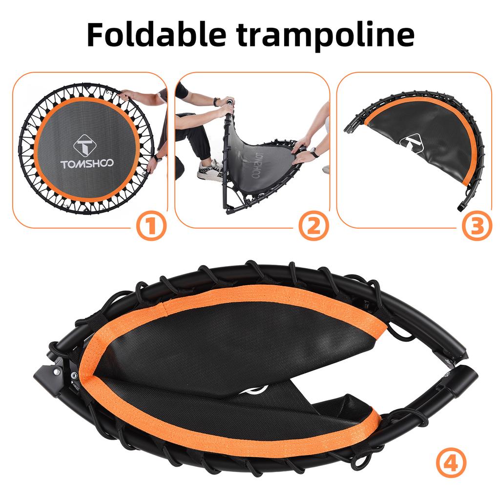 TOMSHOO 40-дюймовый складной мини-батут с максимальной нагрузкой 260 фунтов, портативный для прыжков на открытом воздухе и в помещении