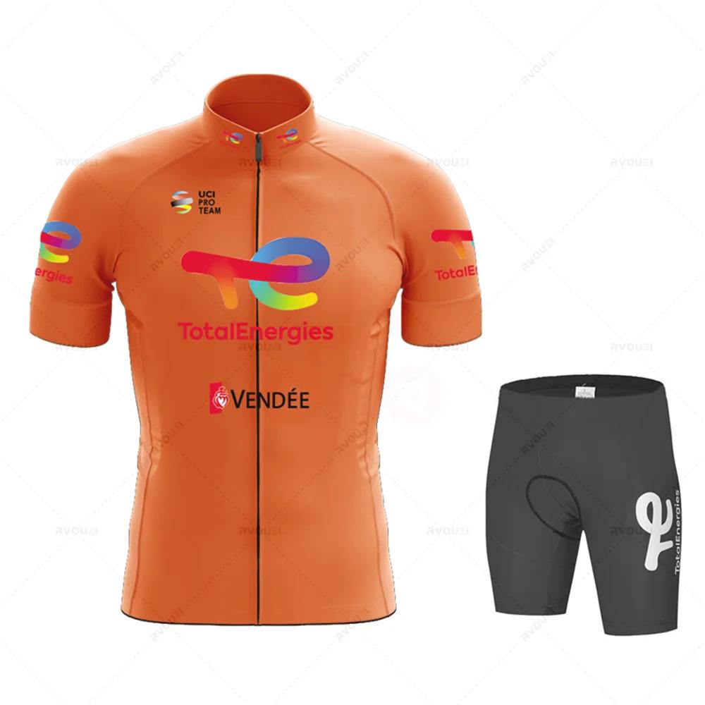 Total Energies 2025 Summer Profession Cycling Sweatshirt Set Men's Short Sleeve Jersey Cycling Clothing Bicycle Maillot Ciclismo