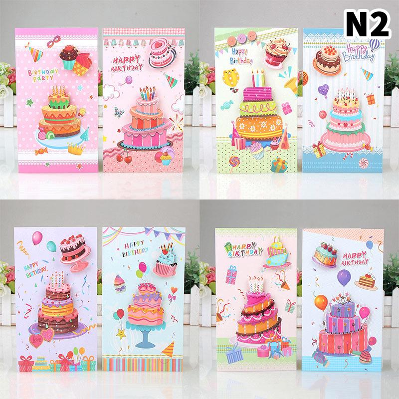 8PCS 3D Greeting Cards with Envelopes - Birthday/Christmas/Blessings Multifunctional Festive Cards