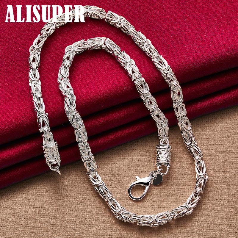 Ювелирные изделия из стерлингового серебра 925 пробы, 5 мм, 20 дюймов, цепочки и ожерелья