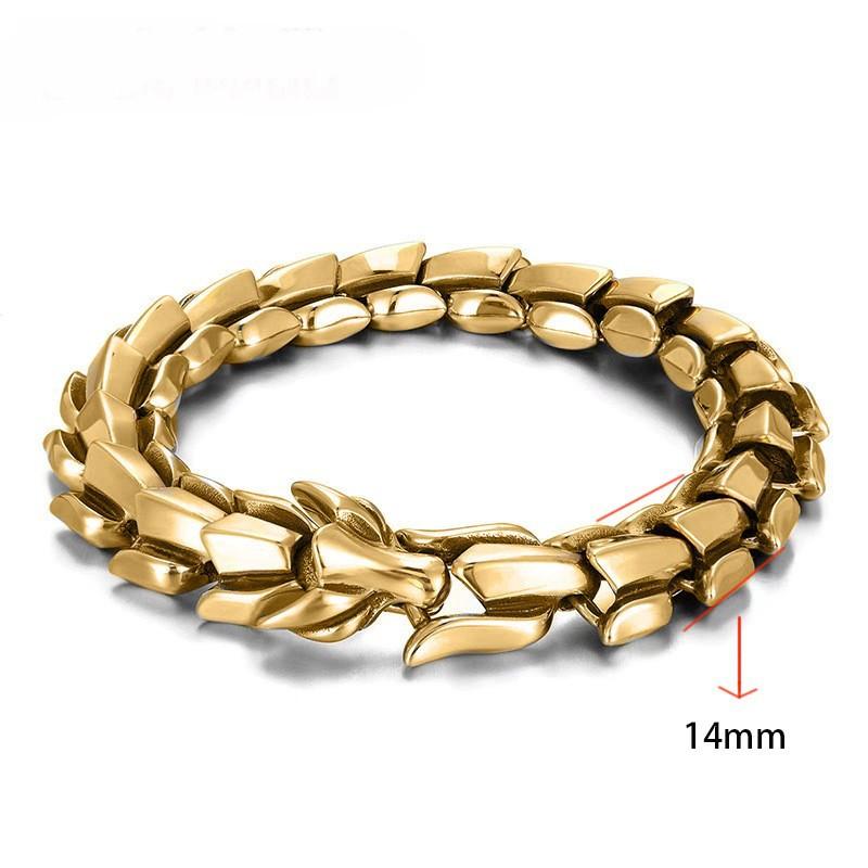 Retro Dragon Head Bracelet Men's Hip Hop Style Cross-Border Punk Dragon Bone Bracelet Fashion Jewelry Accessory