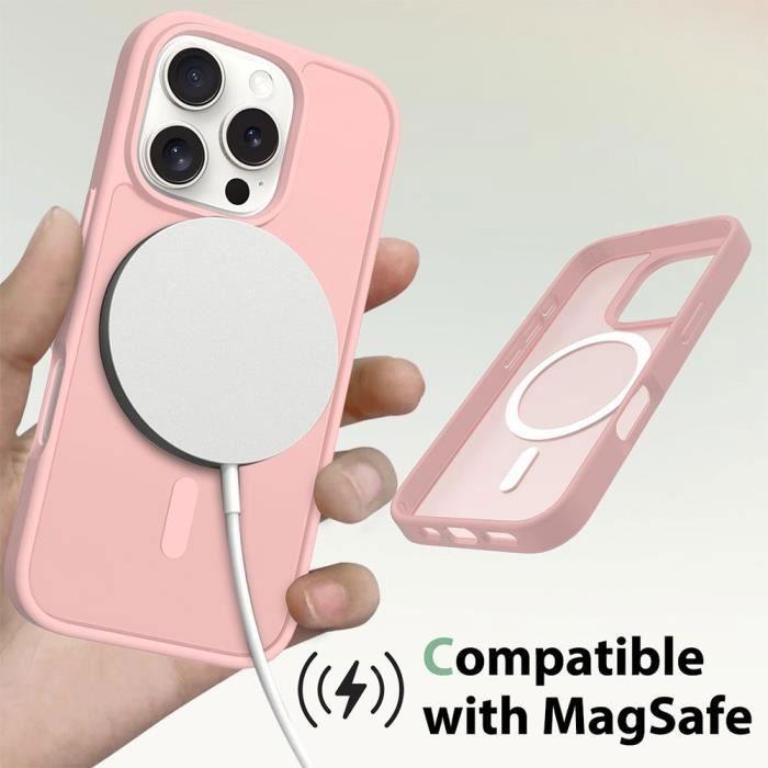 Coque de protection - pour iPhone - 16 Pro Max - Antichoc - Translucide - Rose