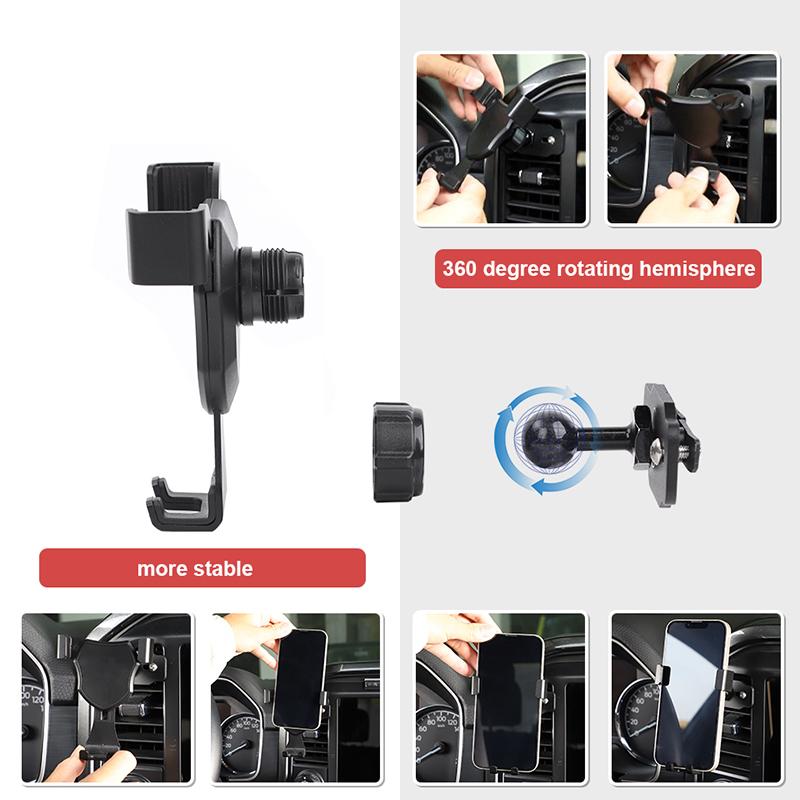 Автомобильный кондиционер, вентиляционное отверстие, кронштейн для мобильного телефона, подставка для GPS-телефона, подходит для Ford F150 2021 года, аксессуары для салона автомобиля