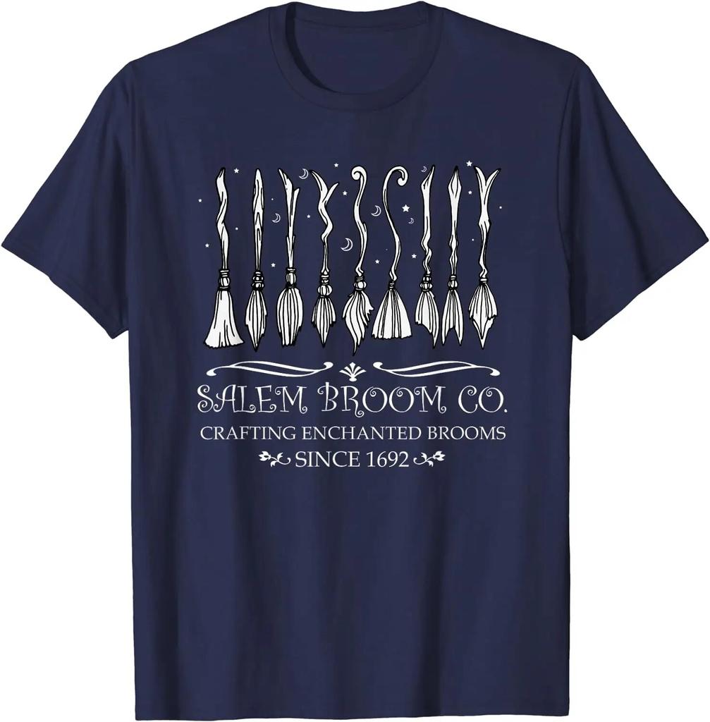 Salem Broom Company для Хэллоуина, футболка с рисунком, забавная футболка с ведьмой, повседневная хлопковая футболка на каждый день, четыре сезона