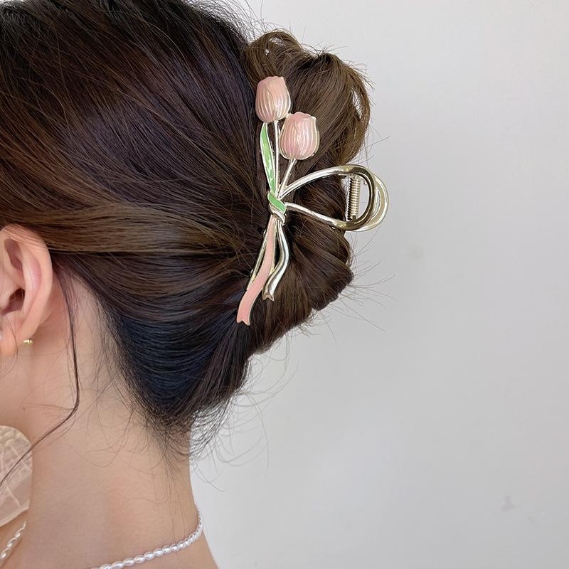 Новые женские металлические коготь для волос, элегантные заколки для волос с золотыми цветами, заколка-краб, повязка на голову, зажим для хвоста, головные уборы, аксессуары для волос, тиара
