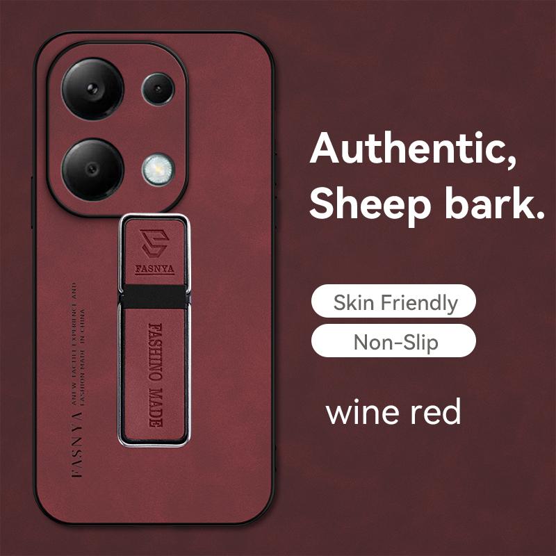 Чехол из искусственной кожи из овчины для Xiaomi Redmi Note 13 12 Pro 12 11 12S 11S 10 9 Redmi Turbo3 A3 13C 12C 10C K40 K50 K60 K70, чехол с кронштейном для телефона