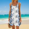 Women's Fashion Summer Beach Casual Print Sleeveless Cute Mini Sling Dress