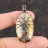 Tree Of Life Fossil Coral Pendant Gemstone Pendant Copper Wire Wrapped Pendant Handmade Wire Wrapping Jewelry Designer Pendant Wrap Pendant