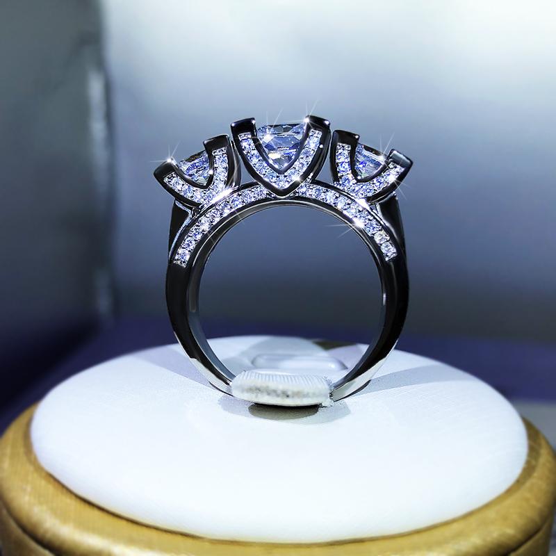 Роскошные квадратные кольца из стерлингового серебра с кристаллами и большим камнем, обручальное кольцо для невесты, женское циркониевое кольцо для женщин