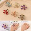 Luxury Women Girl Single Fairy Ring Rhinestone Flower Open Adjustable Big Flower Crystal Ring
