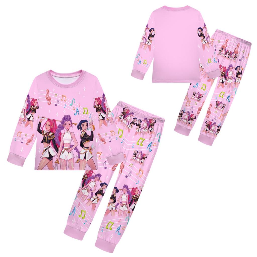 Children's Witch  Girls Printed Suit Long Sleeve Pants Suit