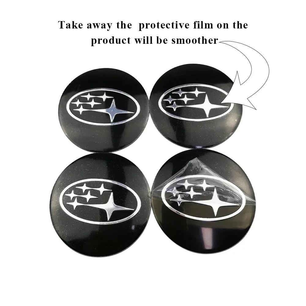 For Subaru WRX BRZ DRL XV STI Outback Legacy Forester Impreza Tribeca 4pcs 60/65mm Car Wheel Center Emblem Stickers Hub Decals Y12